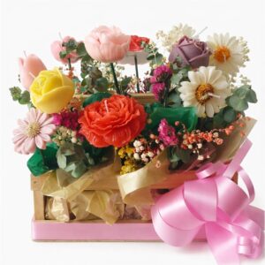 cesta de flores primavera